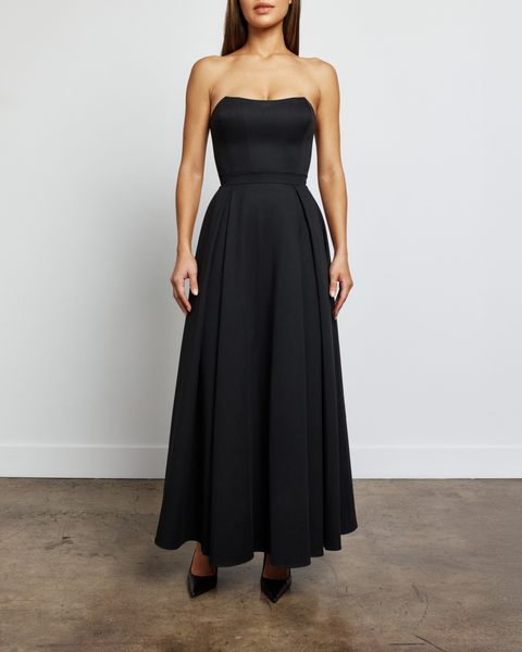 andsesd peri bustier dress ブラック Bustier_Dress_Black_Front_Offi